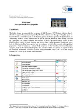 Factsheet: Senate of the Italian Republic