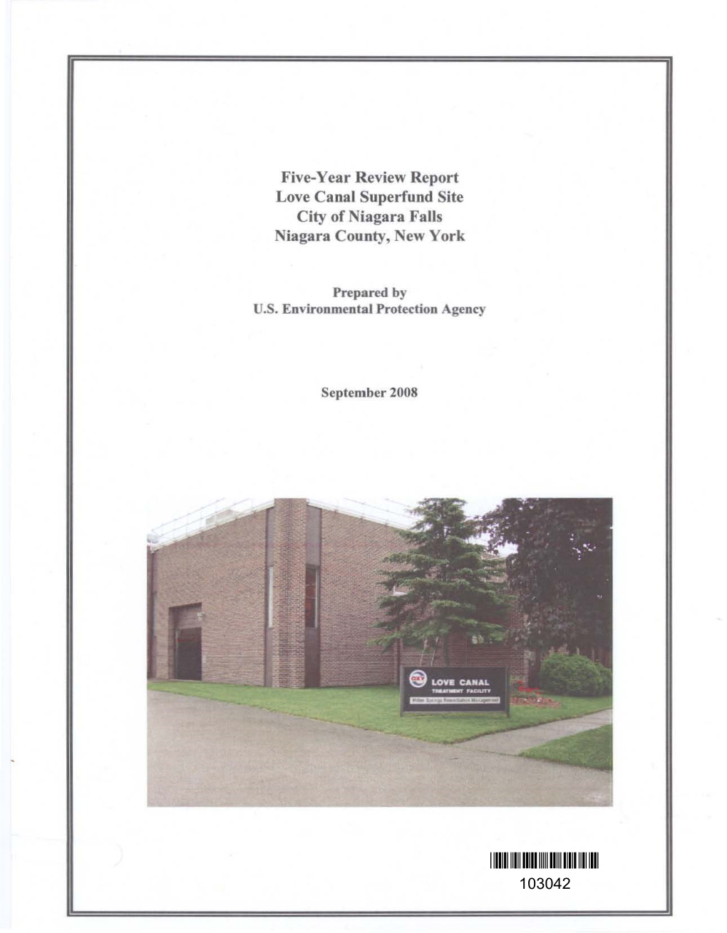 Five-Year Review Report, Love Canal Superfund Site, City of Niagara Falls