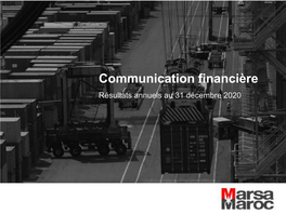 Communication Financière Résultats Annuels Au 31 Décembre 2020