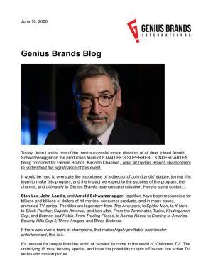 Genius Brands Blog