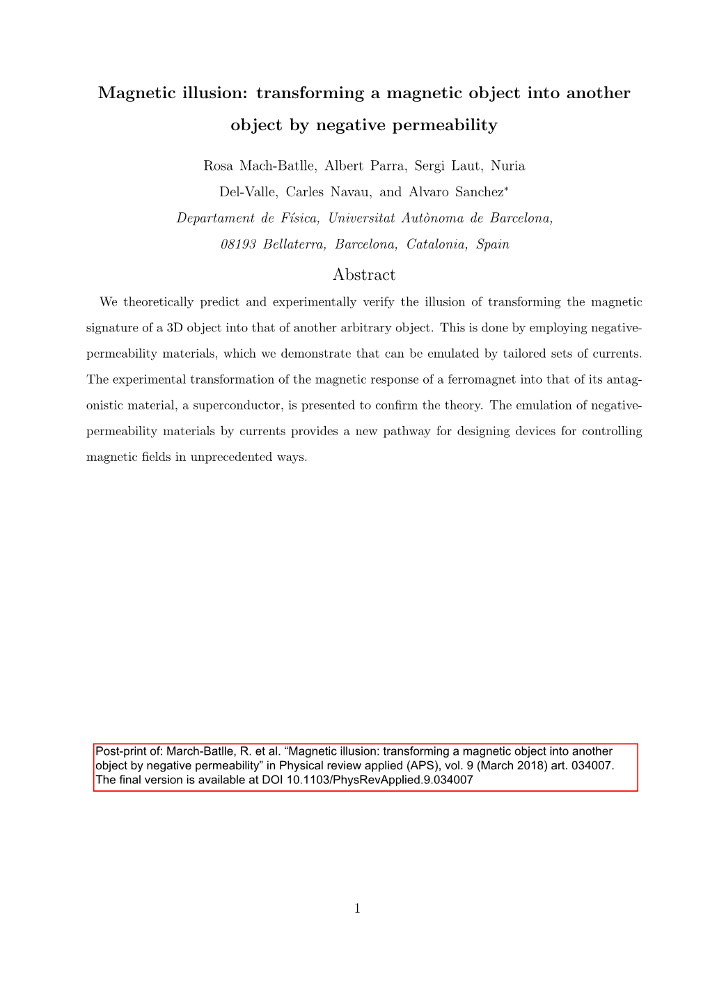 Magnetic Illusion: Transforming a Magnetic Object Into Another Object by Negative Permeability