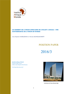 Position Paper 2016/3