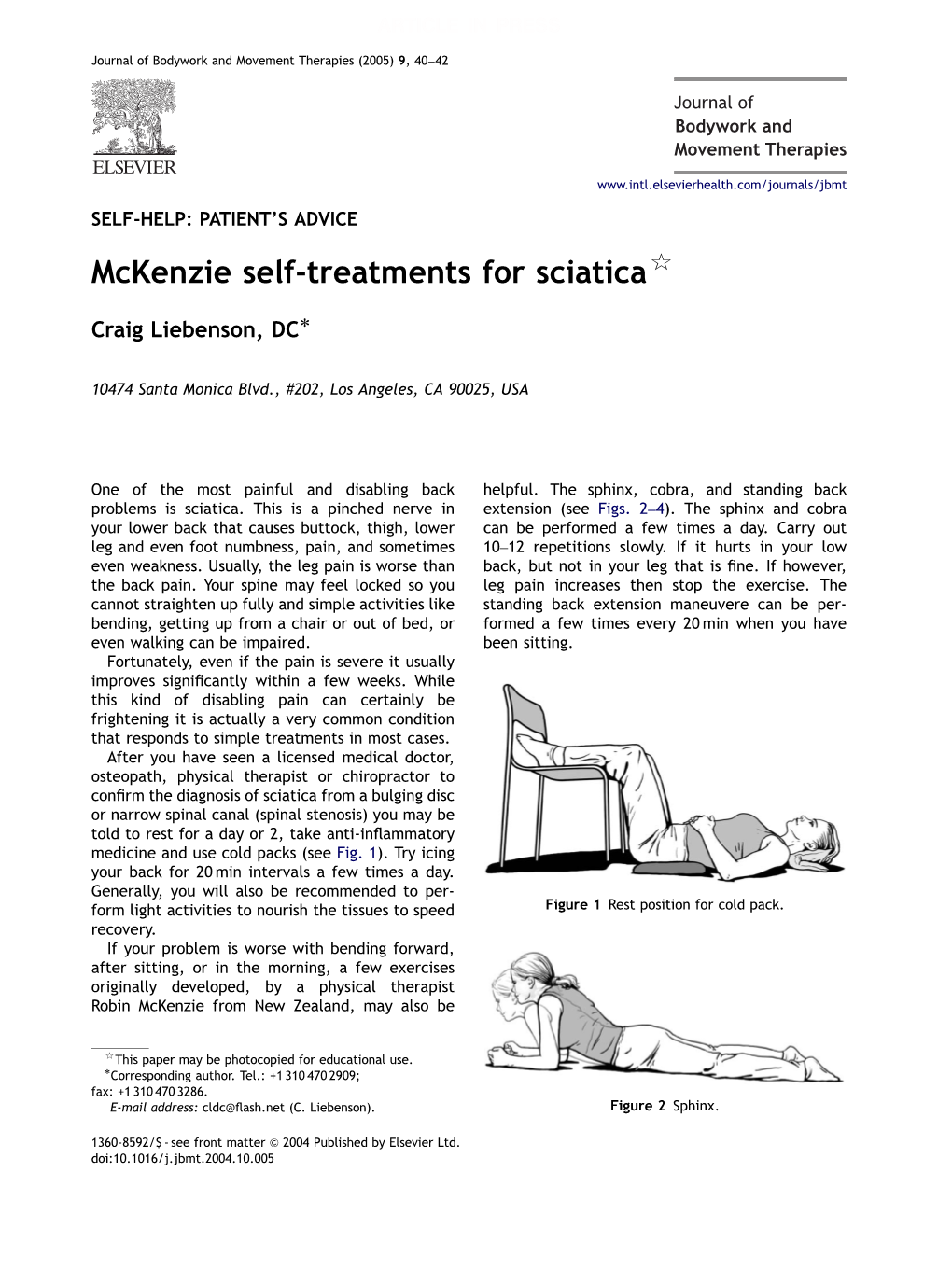 Mckenzie Self-Treatments for Sciatica$