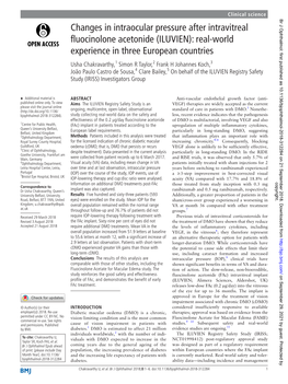 Changes in Intraocular Pressure After Intravitreal Fluocinolone Acetonide