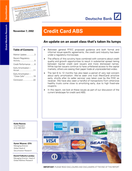 Credit Card ABS