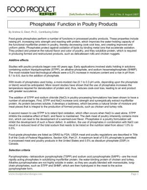 Phosphates' Function in Poultry Products
