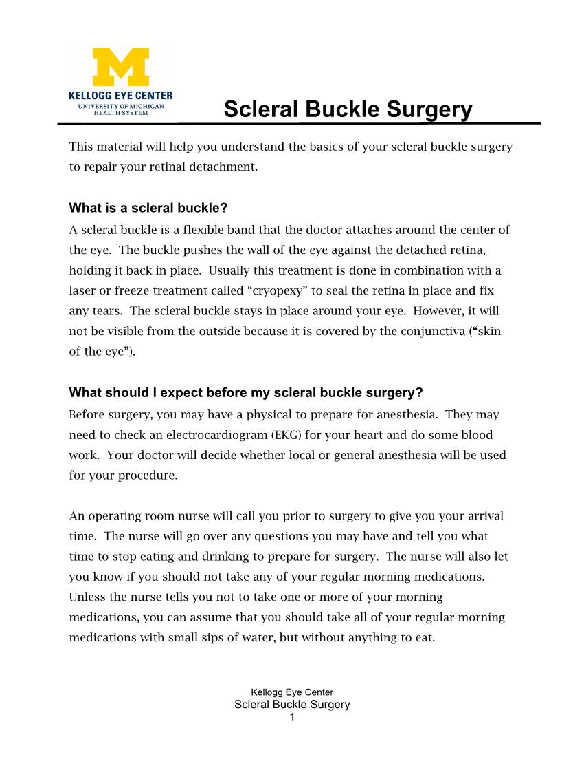 Scleral Buckle Surgery