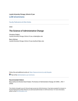 The Science of Administrative Change