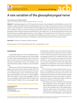 A Rare Variation of the Glossopharyngeal Nerve