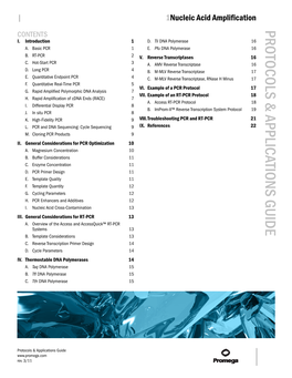 Nucleic Acid Amplification Protocols and Applications Guide