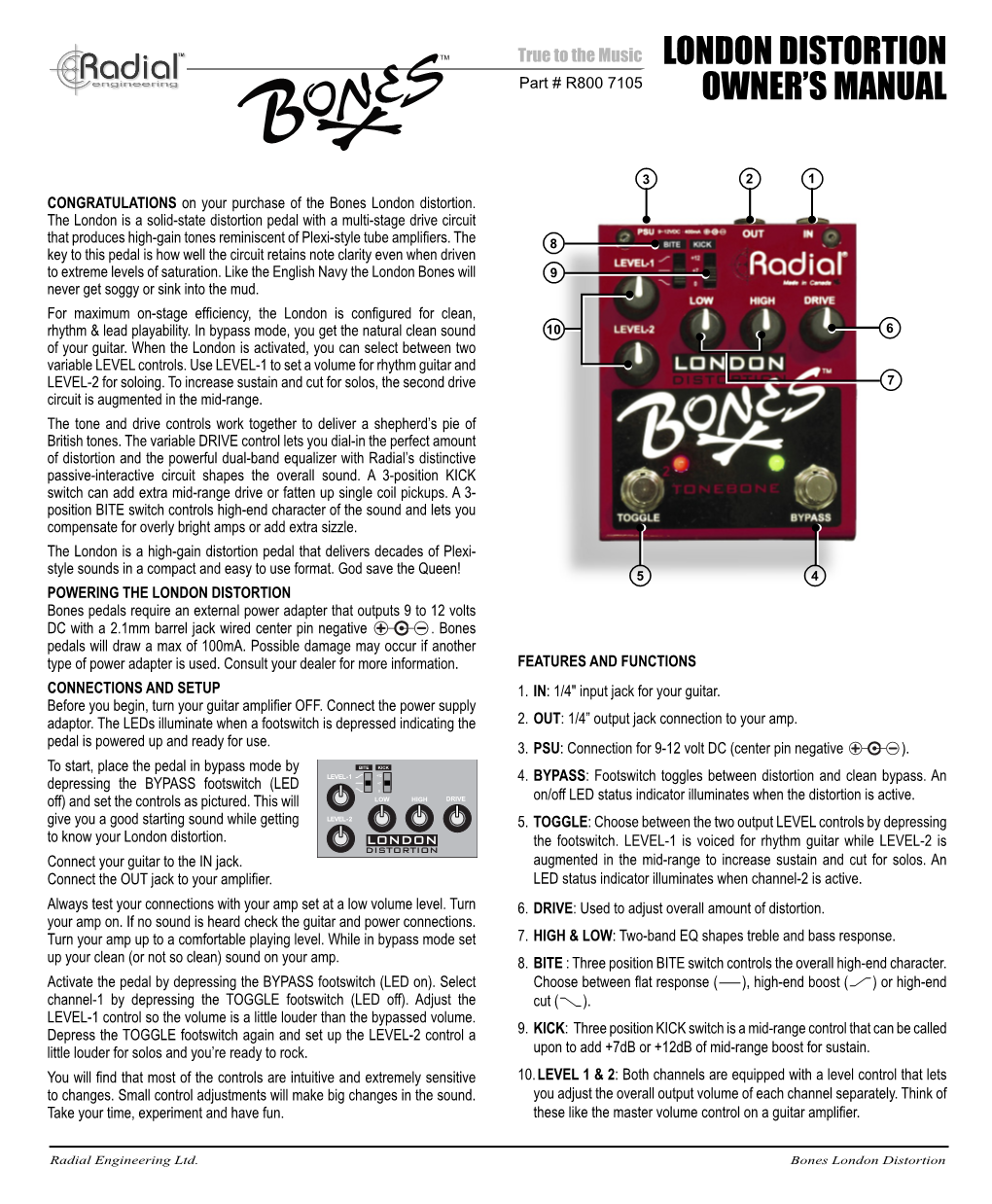 London Distortion Owner's Manual