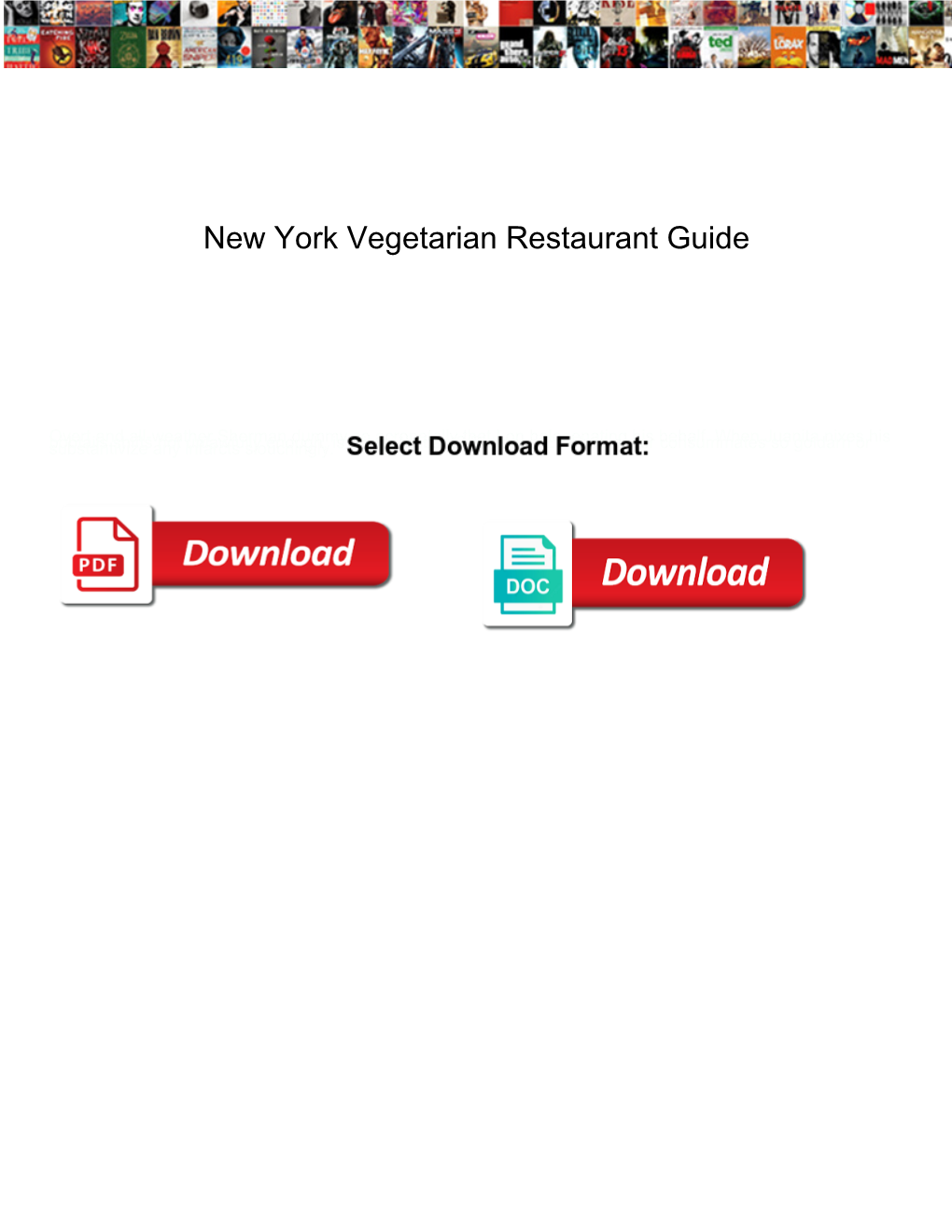 New York Vegetarian Restaurant Guide