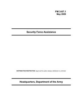 FM 3-07.1: Security Force Assistance