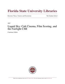 Liquid Sky: Cult Cinema, Film Scoring, and the Fairlight CMI Courtenay Gallon
