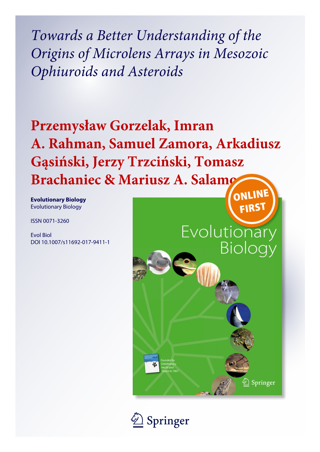 Towards a Better Understanding of the Origins of Microlens Arrays in Mesozoic Ophiuroids and Asteroids