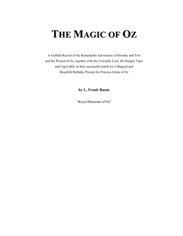 The Magic of Oz