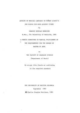 ASPECTS of MUSICAL LANGUAGE in GYORGY LIGETI's by CHARLES