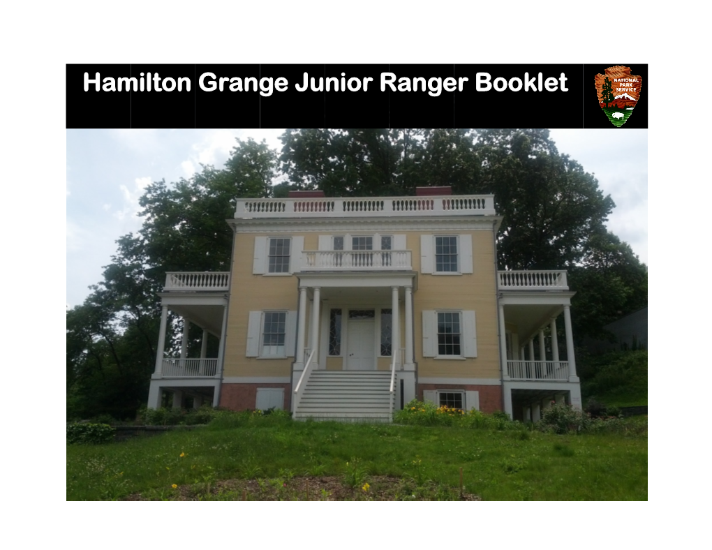 Hamilton Grange Junior Ranger Booklet