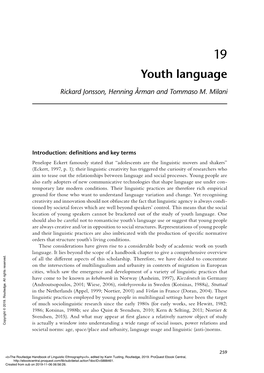 Youth Language
