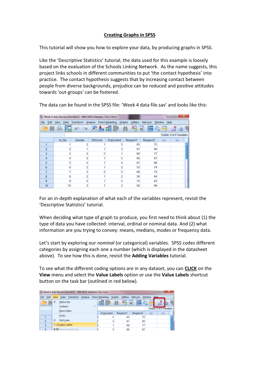 Creating Graphs in SPSS This Tutorial Will Show You How to Explore Your