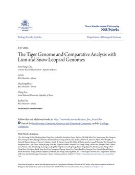 The Tiger Genome and Comparative Analysis with Lion and Snow Leopard Genomes