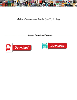 Metric Conversion Table Cm to Inches