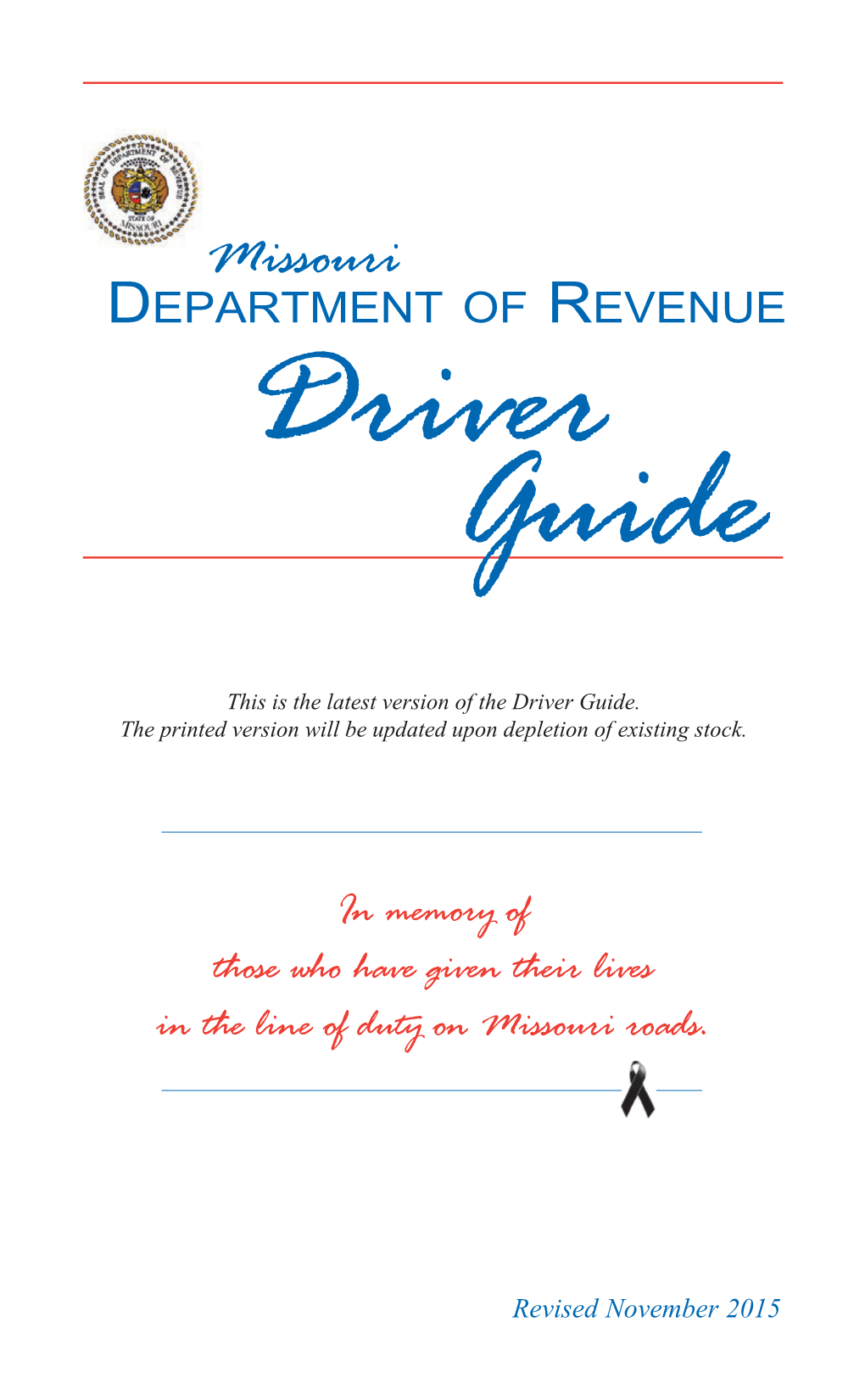 Missouri Department of Revenue Driver Guide