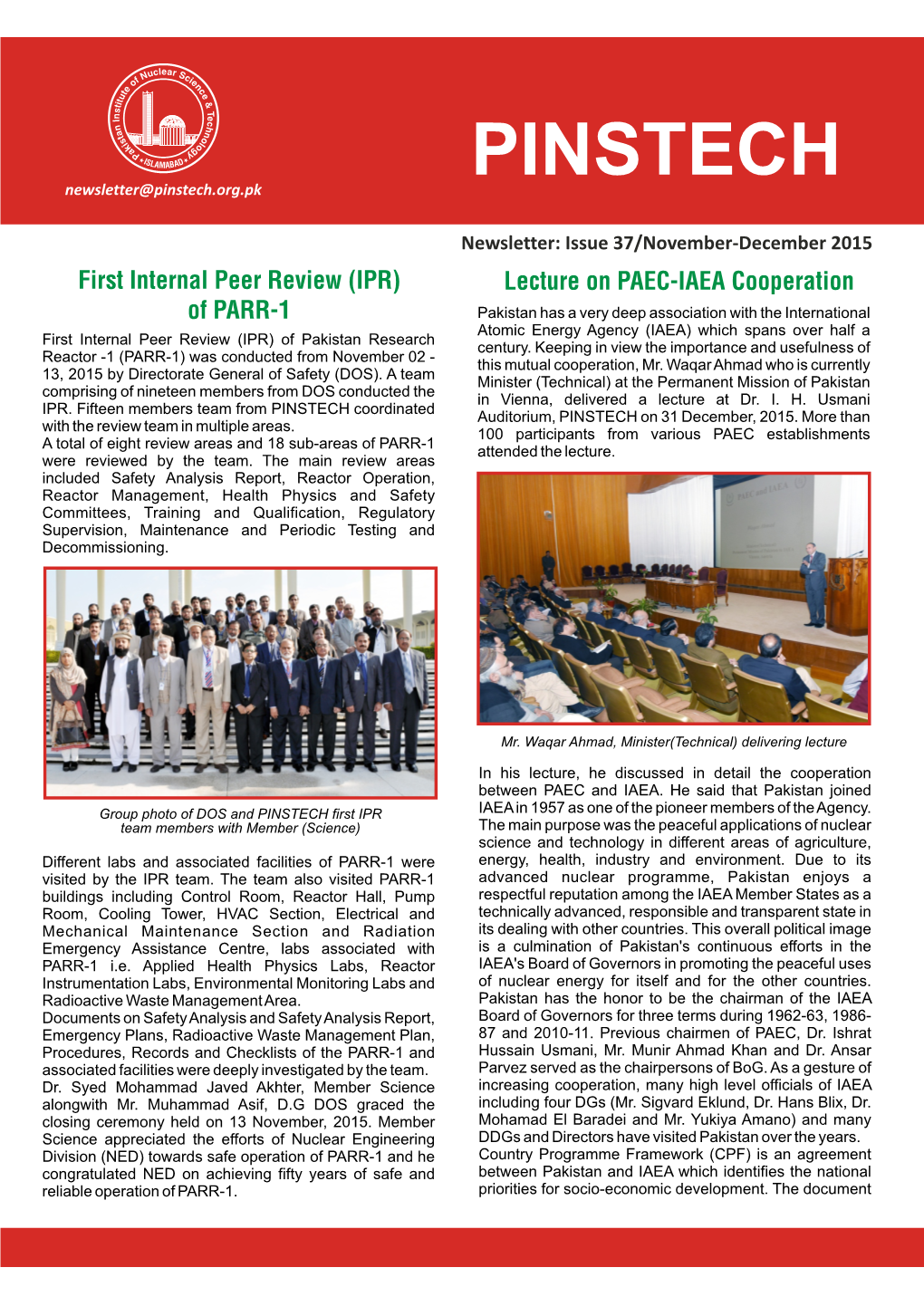 Pinstech Newsletter November December 2015