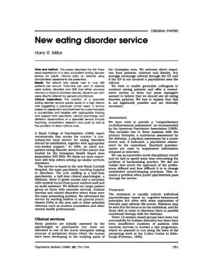 New Eating Disorder Service