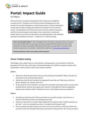 Portal: Impact Guide for Players