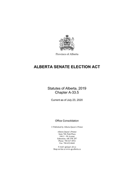 Alberta Senate Election Act