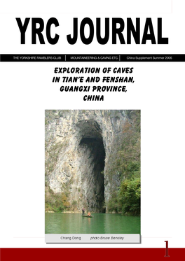 China Caves Supplement Yorkshire Ramblers' Club Journal