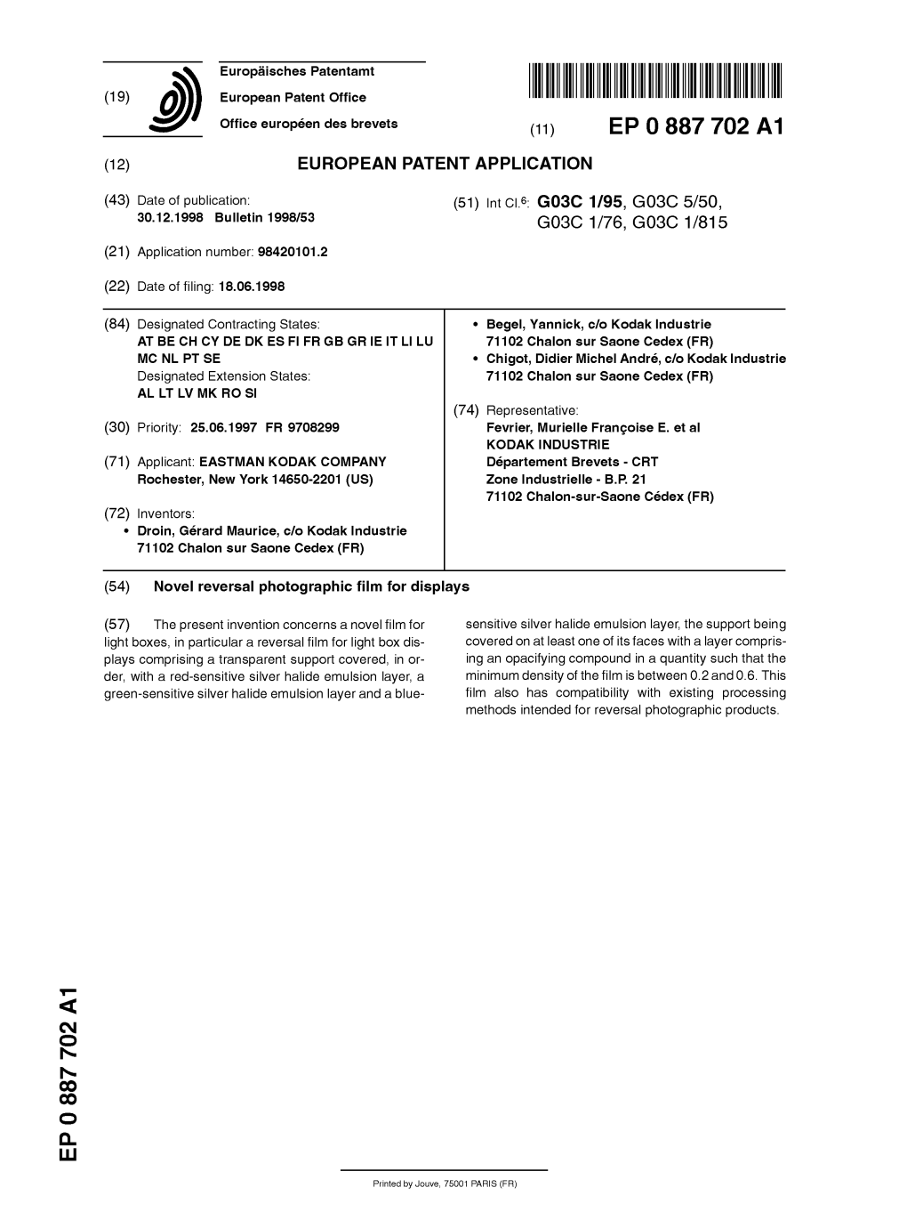 Novel Reversal Photographic Film for Displays