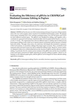 Evaluating the Efficiency of Grnas in CRISPR/Cas9 Mediated Genome