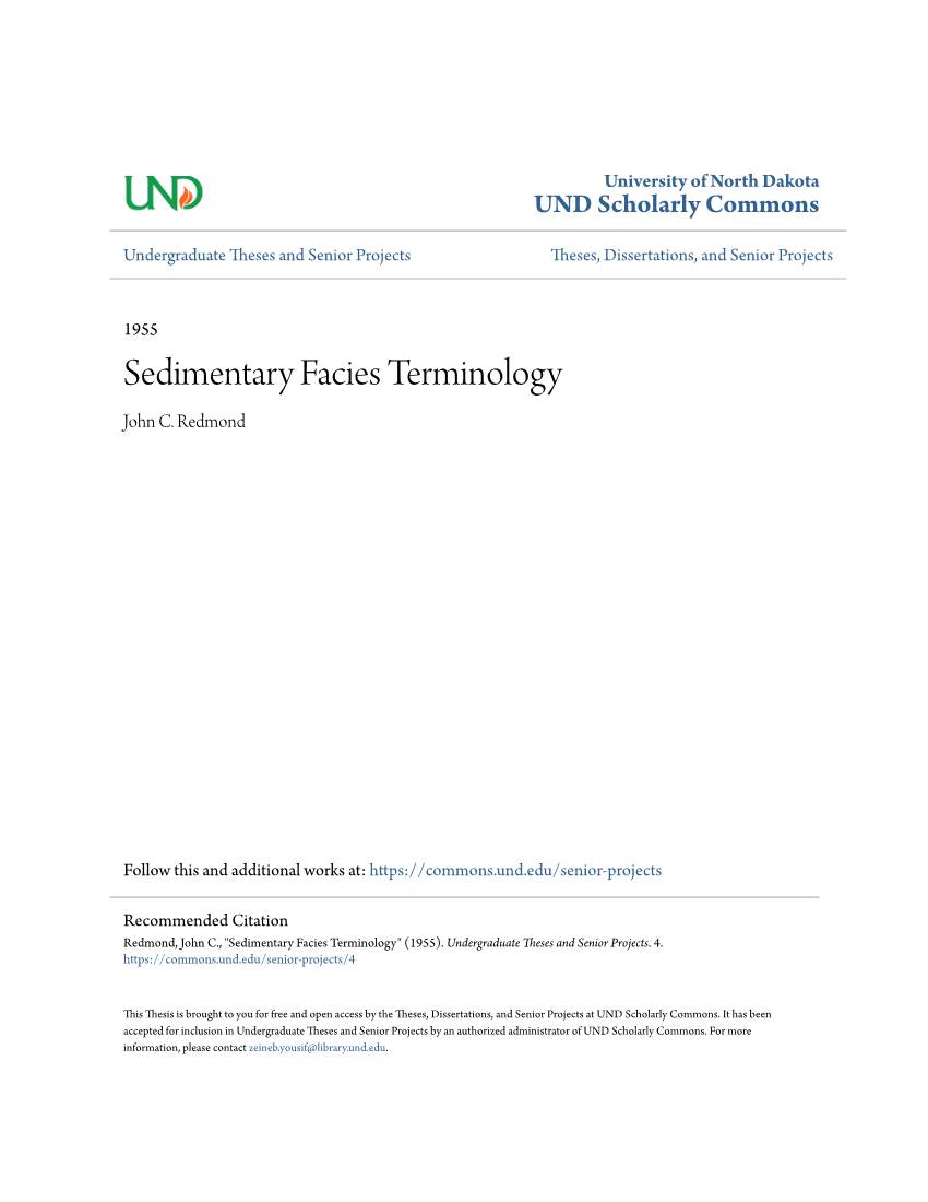 Sedimentary Facies Terminology John C