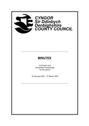 CYNGOR Sir Ddinbych Denbighshire COUNTY COUNCIL