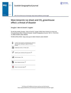 West Antarctic Ice Sheet and CO2 Greenhouse Effect: a Threat of Disaster