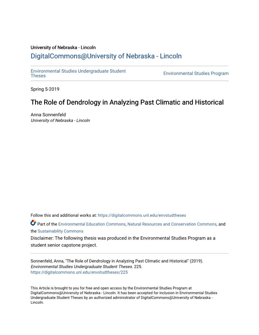 The Role of Dendrology in Analyzing Past Climatic and Historical