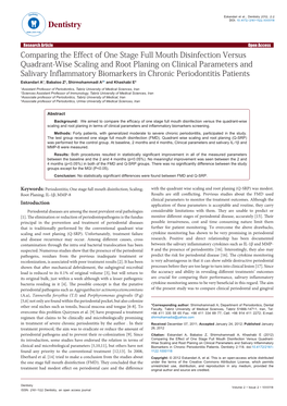 Comparing the Effect of One Stage Full Mouth Disinfection Versus