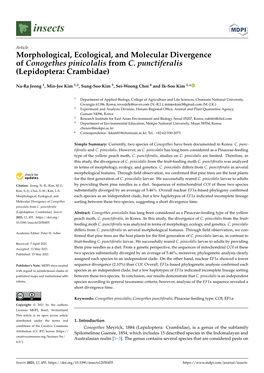 Morphological, Ecological, and Molecular Divergence of Conogethes Pinicolalis from C