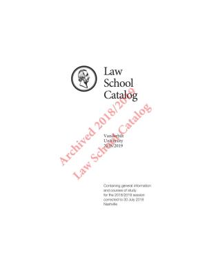 2018-2019 Law School Catalog