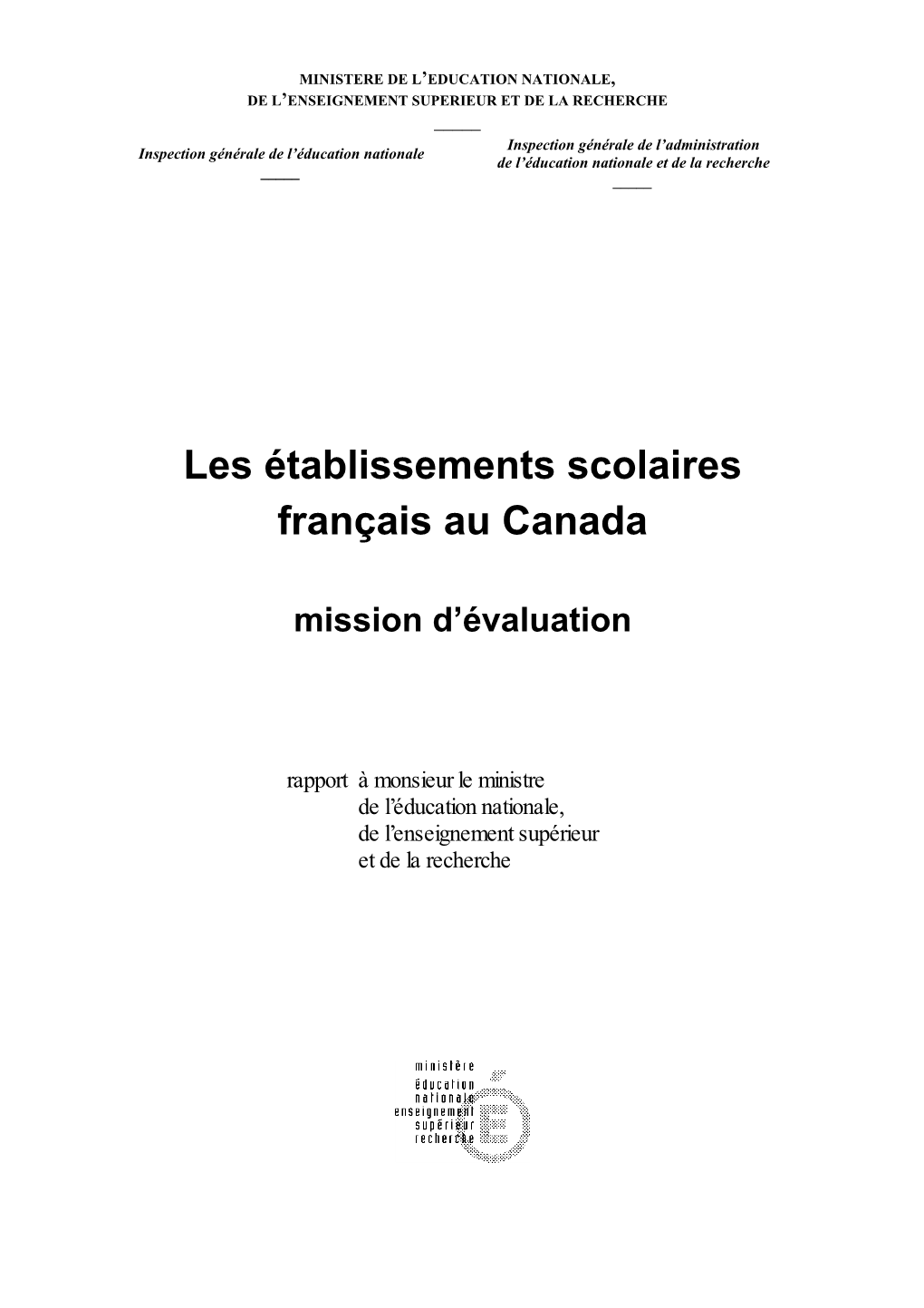 Les Établissements Scolaires Français Au Canada