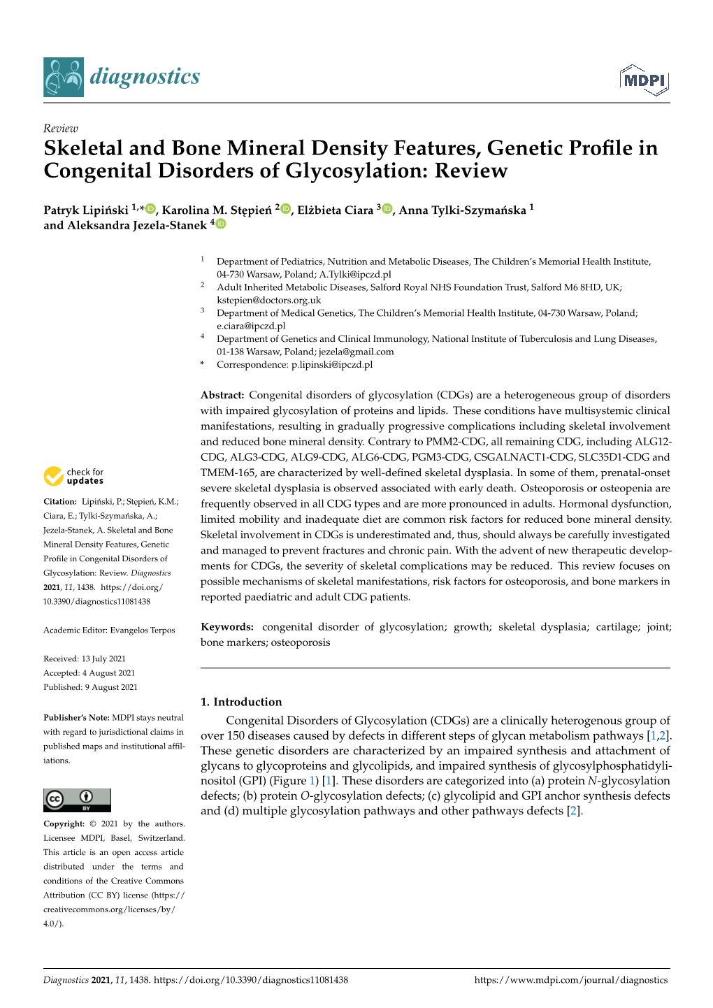 Skeletal and Bone Mineral Density Features, Genetic Profile In