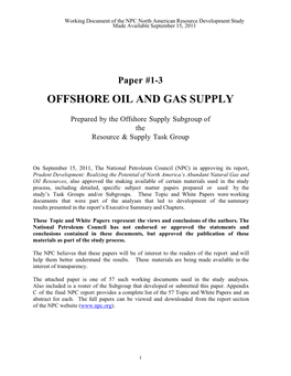 Offshore Oil and Gas Supply