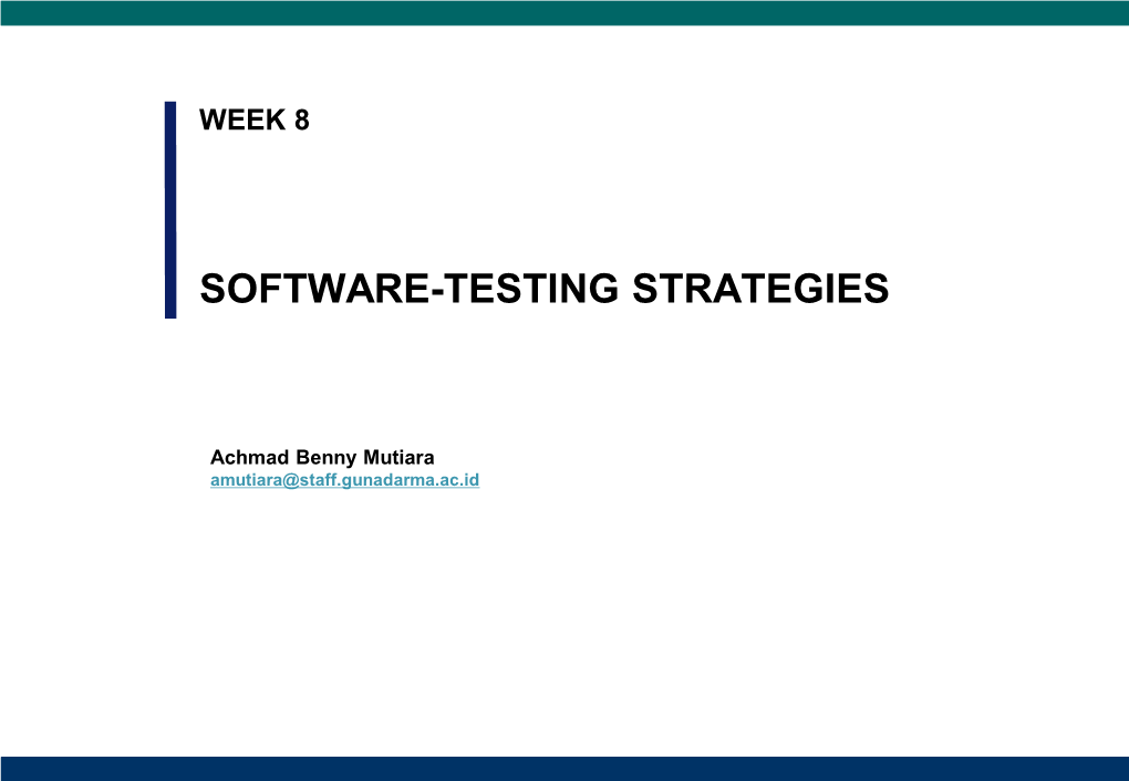 Software-Testing Strategies