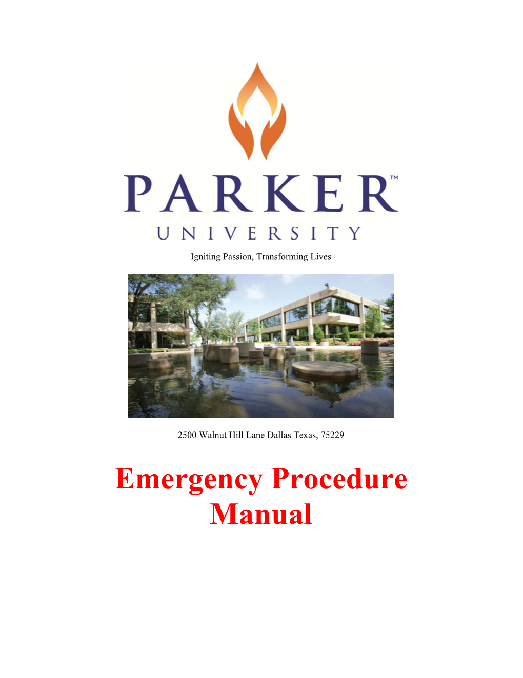 Parker Emergency Procedure Manual