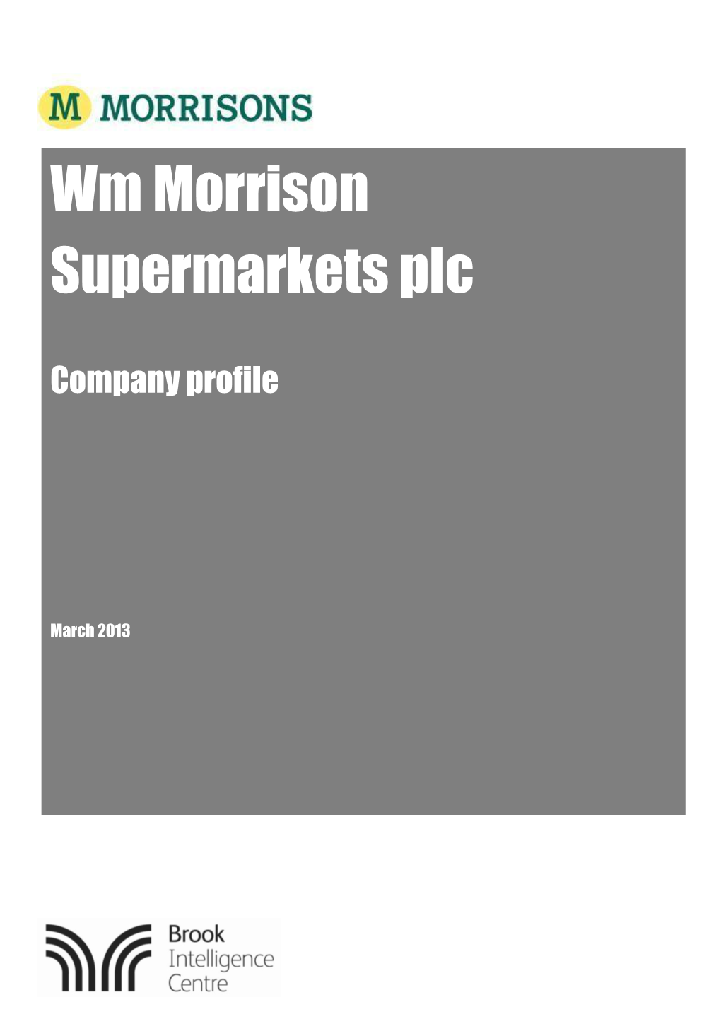 WM Morrison Supermarket Report Brook Intelligence