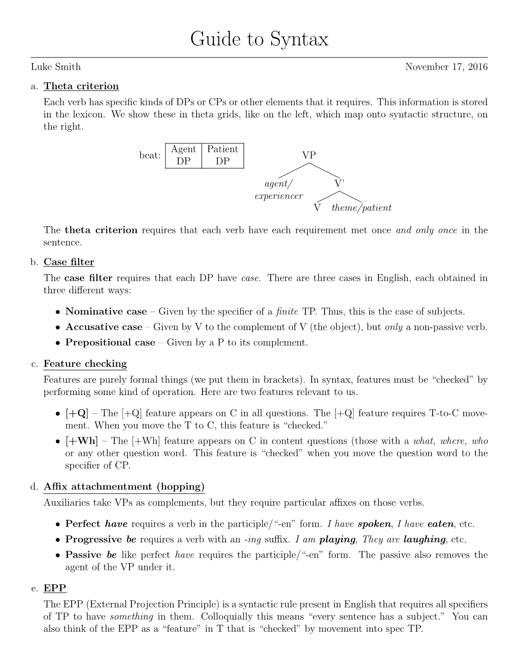 Guide to Syntax