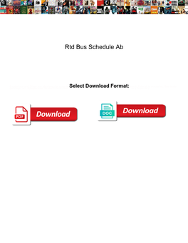 Rtd Bus Schedule Ab