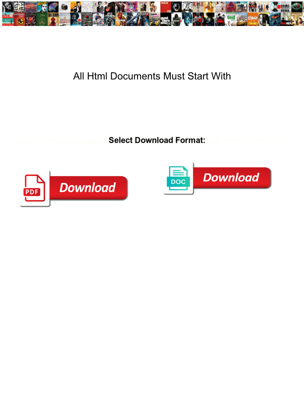 All Html Documents Must Start With